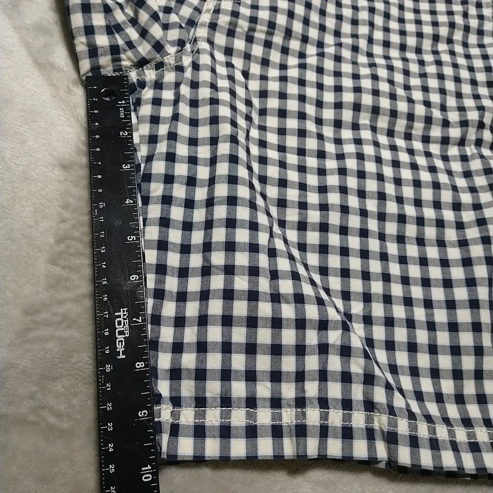 IZOD Chino Shorts Men 38/10 Navy Gingham Preppy College Lightweight Classic